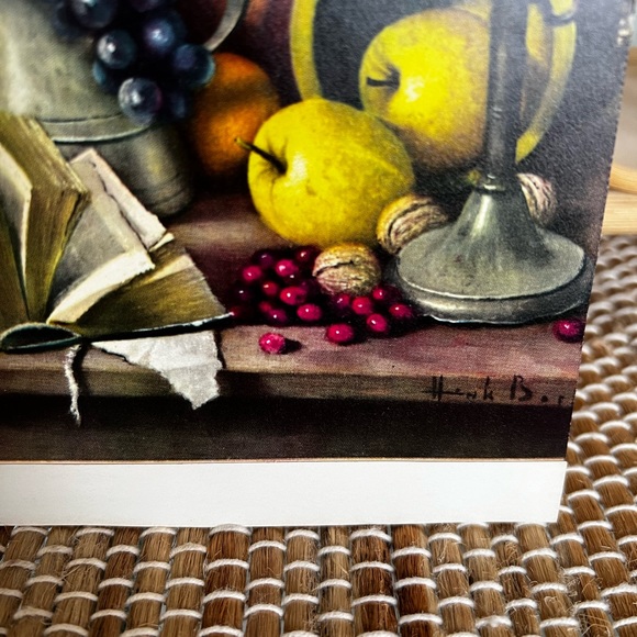 Mid-Century Artwork, Set of 2, Framed Henk Bos, FRUIT Still Life Pictures - Picture 6 of 6